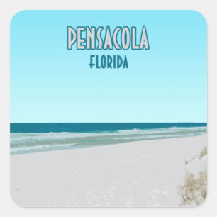 Adesivo Quadrado Pensacola Beach Panhandid Flórida