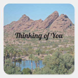 Adesivo Quadrado Pensamento de você arizona vermelha de Phoenix da
