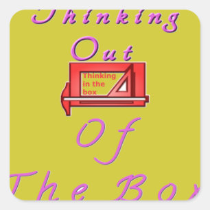 Adesivo Quadrado Pensando fora da caixa.