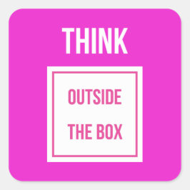 Adesivo Quadrado Pense fora da caixa rosa profundo
