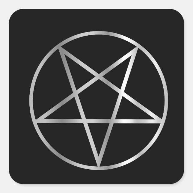 Adesivo Quadrado Pentágono - Símbolo religioso do satanismo (Frente)