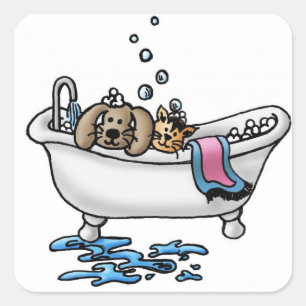 Adesivo Quadrado Pente/Pet Bath Quadrado Clássico