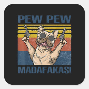 Adesivo Quadrado Pentes de Cães Pomada de Buldogue Madafakas