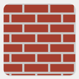Adesivo Quadrado Pentes Quadrados de Tijolos (Vermelho Brick e Cinz