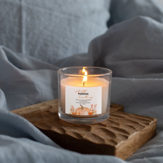 Adesivo Quadrado Pequena abóbora no caminho Fall Chá de fraldas Lab (Criador carregado)