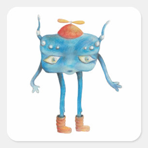 Adesivo Quadrado Pequena Alienígena Pi