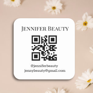Adesivo Quadrado pequena empresa elegante de código qr simples