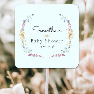Adesivo Quadrado Pequena Flor Silvestre Sonho Boho - Chá de Bebê