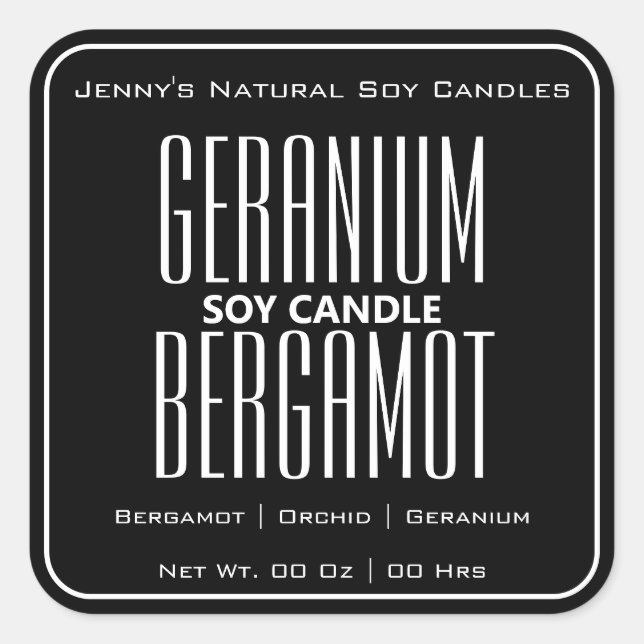 Adesivo Quadrado Pequena Fronteira Quadrada Simples Velas Brancas P (Frente)