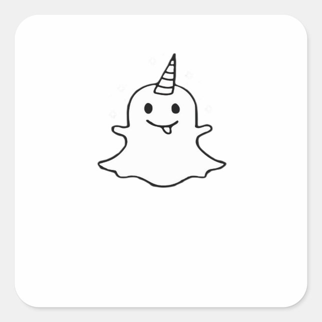 Adesivo Quadrado Pequena Trendência de Boonicorn Única (Frente)