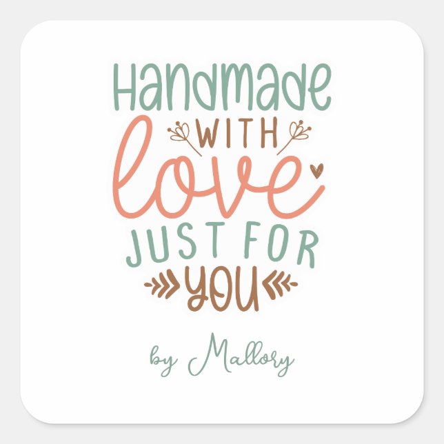 Adesivo Quadrado Pequenas empresas personalizáveis Agradeça aos seu (Frente)