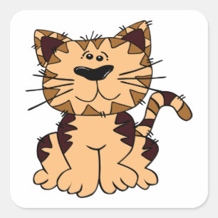 ADESIVO QUADRADO PEQUENO BEIJO E GATO DE GRANA CABEÇA