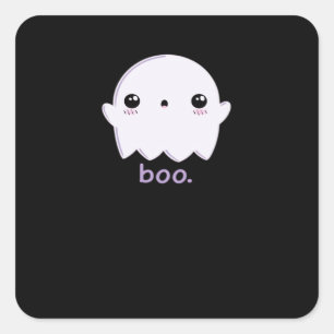 Adesivo Quadrado Pequeno Boo Cute Halloween