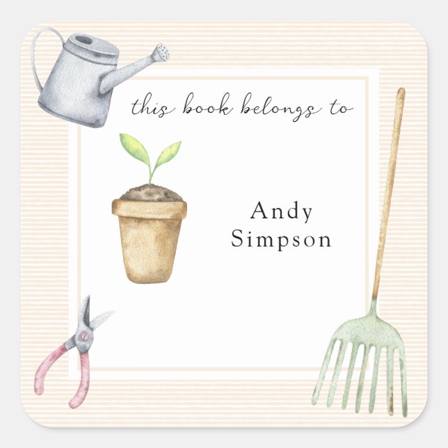 Adesivo Quadrado Pequeno Broto Este livro pertence a (Frente)