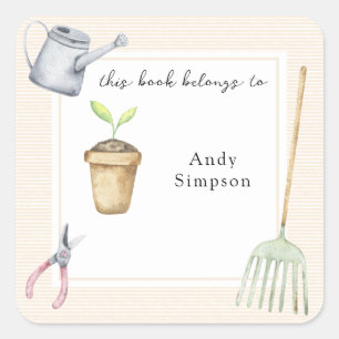 Adesivo Quadrado Pequeno broto Este livro pertence a