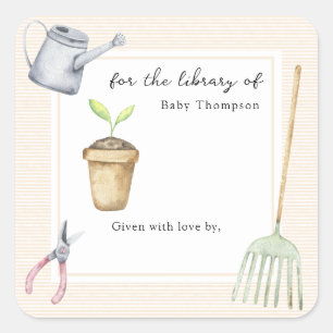 Adesivo Quadrado Pequeno broto para a biblioteca de