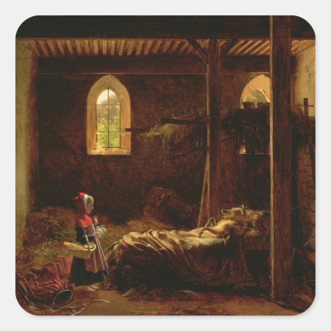 Adesivo Quadrado Pequeno Cabelo Vermelho, c.1820 (Frente)