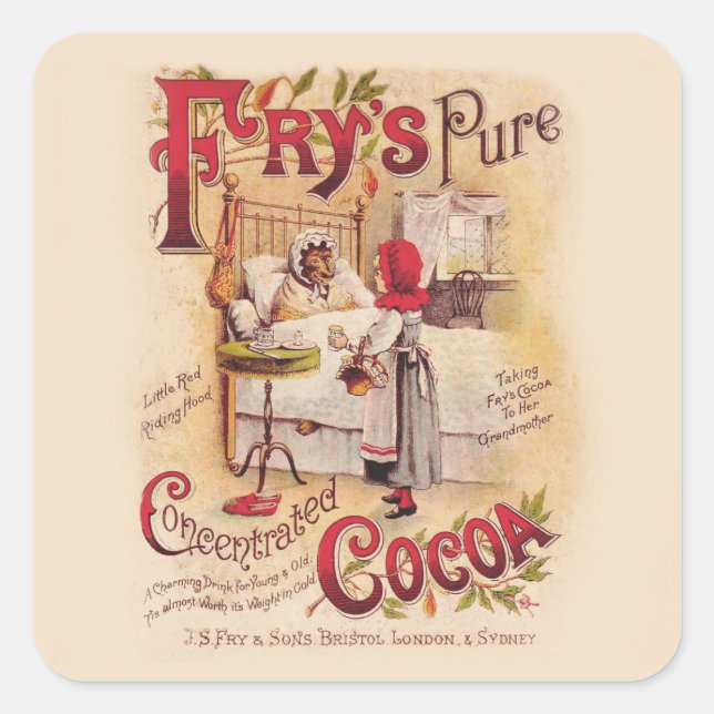 Adesivo Quadrado Pequeno Cacau De Cabelo Vermelho (Frente)