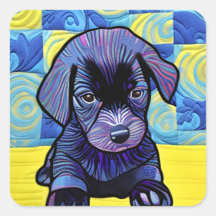 Adesivo Quadrado Pequeno Coletor Preto, Com Design