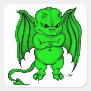 Adesivo Quadrado Pequeno demônio