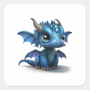 Adesivo Quadrado Pequeno Dragão