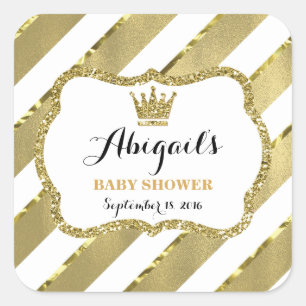 Adesivo Quadrado Pequeno Príncipe Sticker, Faux Dourado Glitter & F