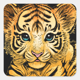 ADESIVO QUADRADO PEQUENO TIGRE