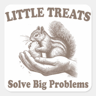 Adesivo Quadrado Pequenos Ameaças Resolvem Grandes Problemas Engraç