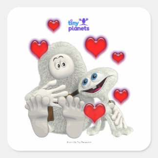 Adesivo Quadrado Pequenos planetas Tudo que você precisa é amor