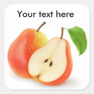 Adesivo Quadrado Peras vermelhas frescas