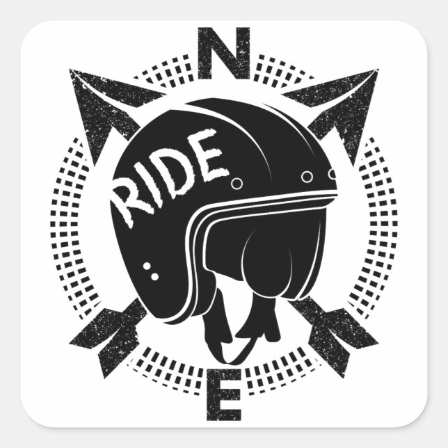 Adesivo Quadrado Percurso de Capacete de Motocicleta Retroativa (Frente)