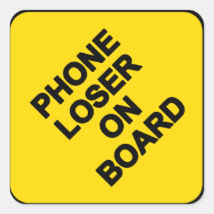 Adesivo Quadrado Perdedor de Telefone no Conselho Sticker