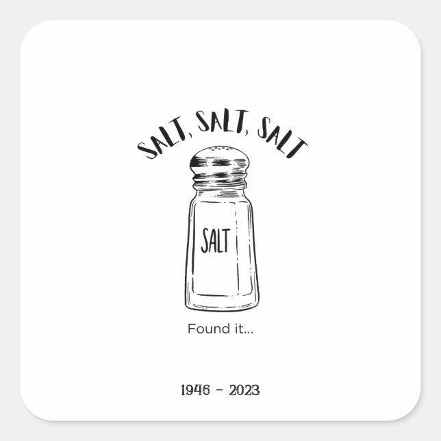 Adesivo Quadrado Perdeu o agitador de sal - achou (Frente)