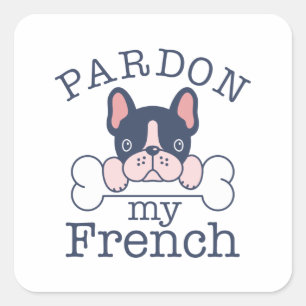 Adesivo Quadrado Perdoe o meu francês