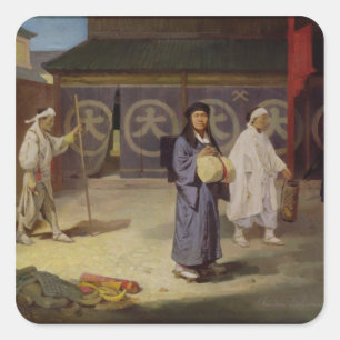 Adesivo Quadrado Peregrino japonês que retorna da montagem Fusi