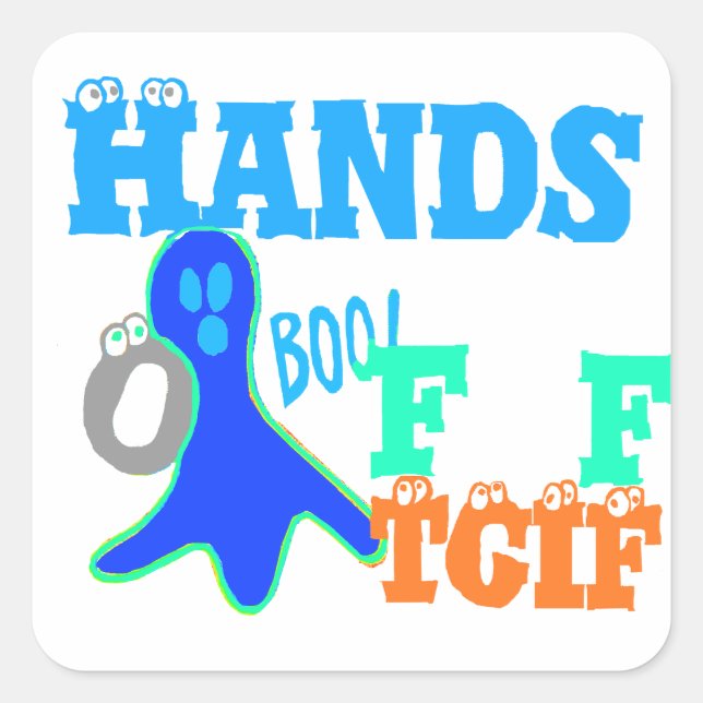 Adesivo Quadrado Perfeito Boo! TGIF Obrigado Deus é a sexta-feira H (Frente)