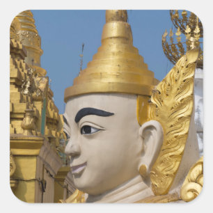 Adesivo Quadrado Perfil da Estátua de Buda