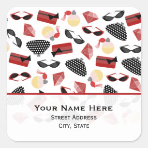 Adesivo Quadrado Perfume Puros e Óculos Solares Vinheta