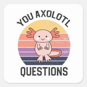 Adesivo Quadrado Perguntas sobre o Axolotl