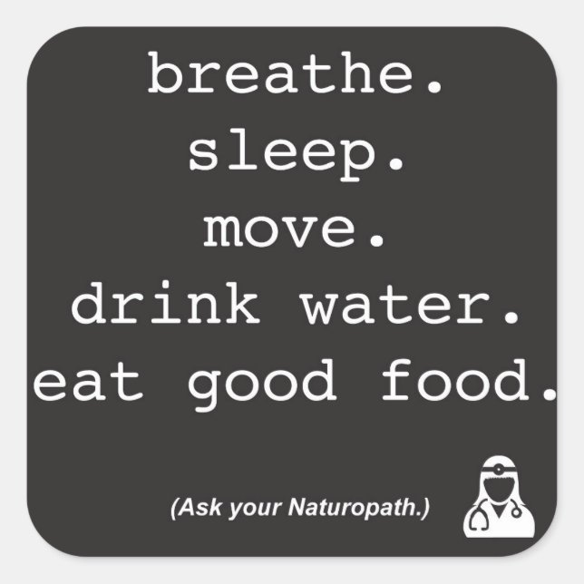 Adesivo Quadrado Pergunte ao seu Naturopath - Sticker (Frente)