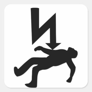 Adesivo Quadrado Perigo do símbolo de choque elétrico