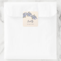 Periwinkle Floral Blooms Modern Nome Personalizado