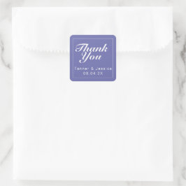 Adesivo Quadrado Periwinkle & White Modern Minimalist Obrigado