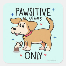 Adesivo Quadrado Permaneça Pawsitivo Sempre