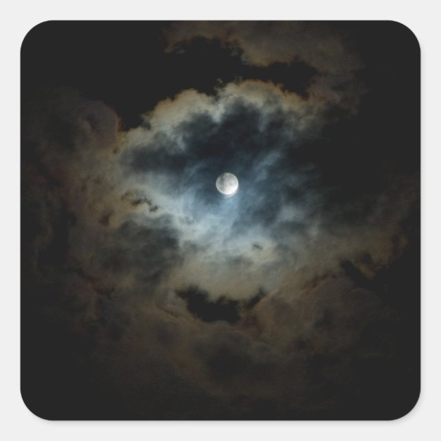 Adesivo Quadrado pérola da meia-noite (Frente)