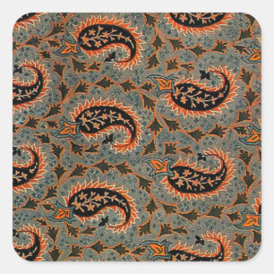 Adesivo Quadrado Persa Oriental, Padrão Paisley Turco