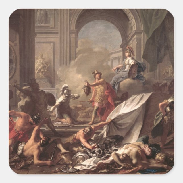 Adesivo Quadrado Perseu, sob a proteção de Minerva (Frente)