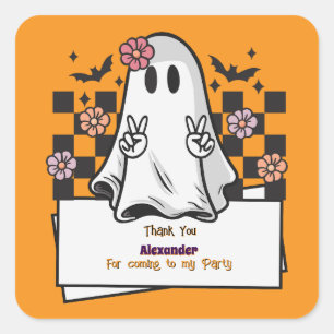 Adesivo Quadrado Personalidade Bonita Obrigado Fantasma de Hallowee