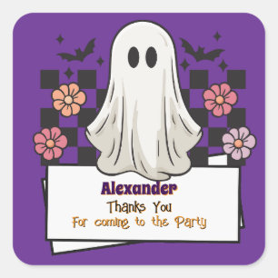 Adesivo Quadrado Personalidade Bonita Obrigado Fantasma de Hallowee