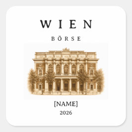 Adesivo Quadrado Personalisierte Wien Börse | Name & Jahr